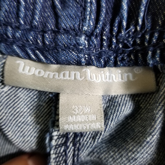 Woman Within 100% Thick Cotton Pull On Jeans 32W - Picture 6 of 8